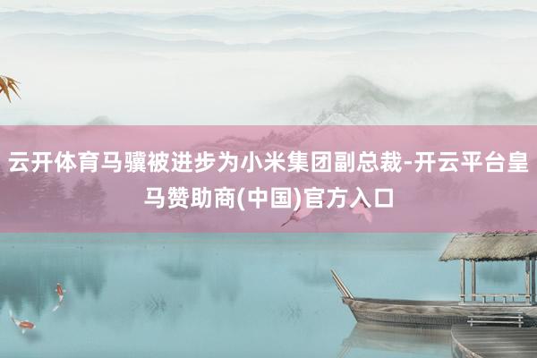 云开体育马骥被进步为小米集团副总裁-开云平台皇马赞助商(中国)官方入口