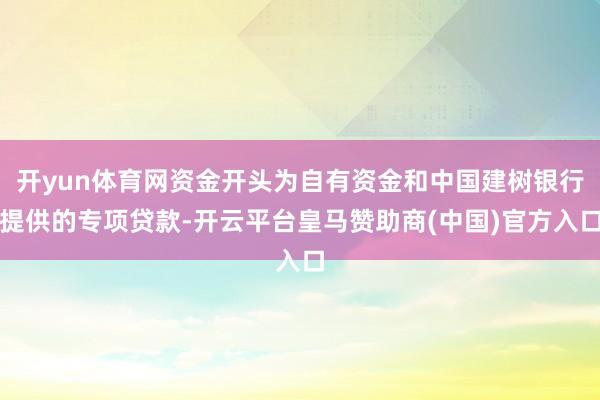 开yun体育网资金开头为自有资金和中国建树银行提供的专项贷款-开云平台皇马赞助商(中国)官方入口