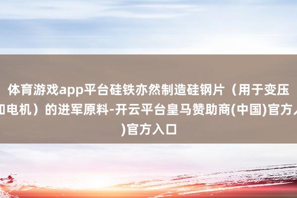 体育游戏app平台硅铁亦然制造硅钢片（用于变压器和电机）的进军原料-开云平台皇马赞助商(中国)官方入口